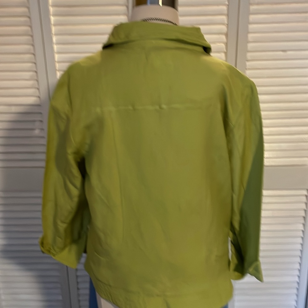 Linen blend green jacket - Picture 5 of 7